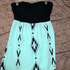Strapless mint colored dress